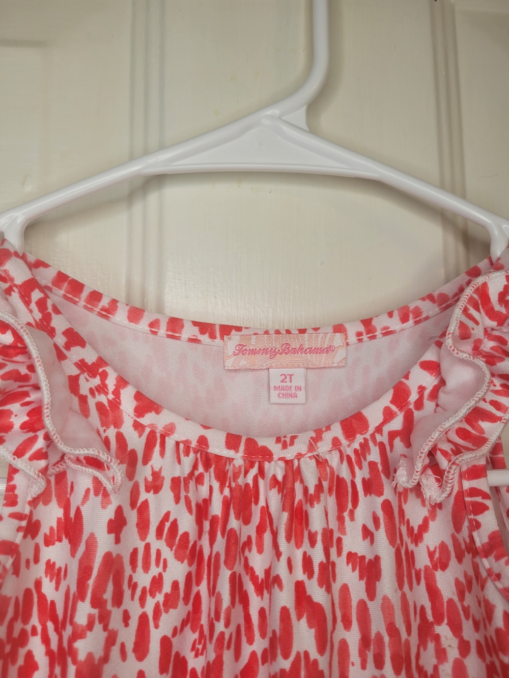 Tommy Bahama Pink & White Printed Ruffle Sundress - Picture 4 of 6